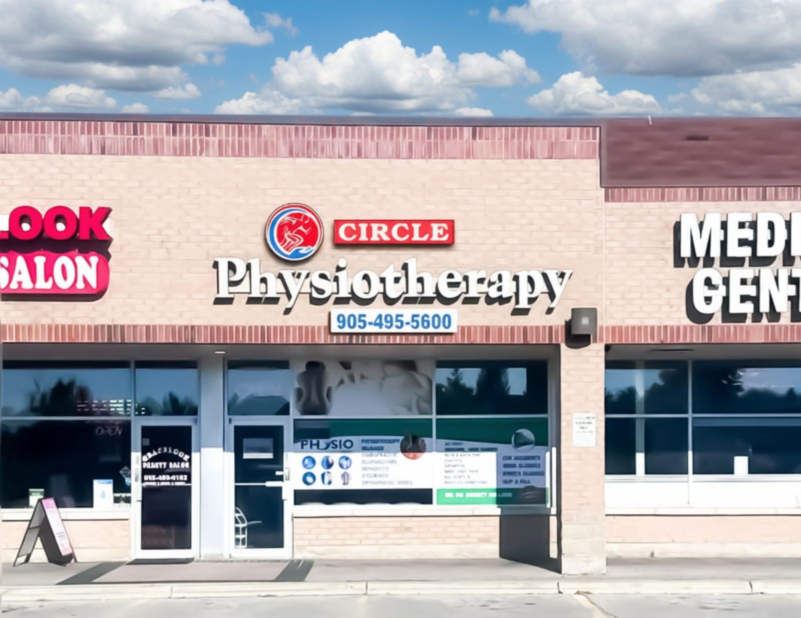 Circle Physiotherapy Brampton clinic storefront on McLaughlin Road
